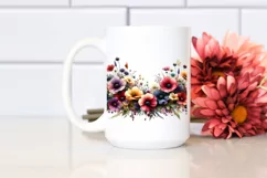 Watercolor Wild Flowers Frame | Sublimation | Clipart Product Image 2