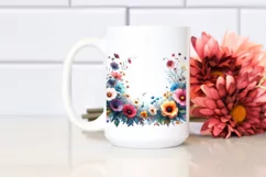 Watercolor Wild Flowers Frame | Sublimation | Clipart Product Image 2