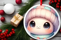 Cute Baby Turtle Winter Scene Sublimation PNG Product Image 2