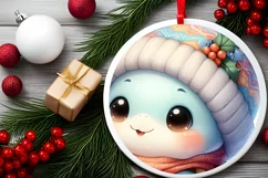 a Cute Pastel Baby Turtle Winter Sublimation PNG Product Image 2