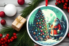 Round Christmas Ornament Sublimation|Clipart Product Image 2