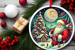 Round Christmas Ornament Sublimation|Clipart Product Image 2