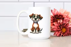 Funny Dog Sitting with Big Eyes | Clipart Product Image 2
