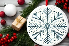 Round Christmas Ornament Sublimation|Clipart Product Image 2