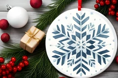 Round Christmas Ornament Sublimation|Clipart Product Image 2