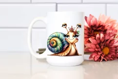 Whimsical Snail Portrait | Watercolor Clipart Product Image 2