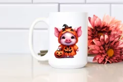 Cute Pig in Halloween Costume Sublimation Clipart Product Image 2