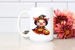 Cute Pig in Halloween Costume Sublimation Clipart Product Image 2