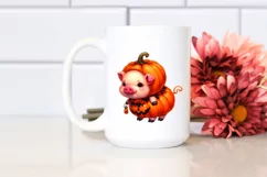 Cute Pig in Halloween Costume Sublimation Clipart Product Image 2