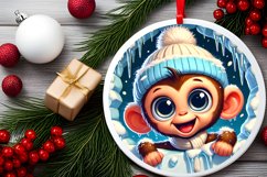 Round Christmas Ornament Sublimation|Clipart Product Image 2