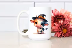 Cute Cow in Halloween Scene Sublimation Clipart Product Image 2