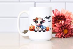 Cute Cow in Halloween Scene Sublimation Clipart Product Image 2