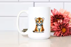 Vibrant Baby Tiger in Barn | Sublimation | Clipart Product Image 2