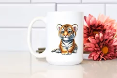 Vibrant Baby Tiger in Front of Barn | Sublimation | Clipart Product Image 2