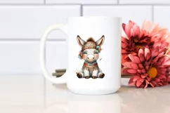 Cute Baby Donkey Sitting in Boho Style | Sublimation | Product Image 2