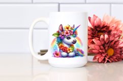 Colorful Baby Unicorn with Lei, PNG Product Image 2
