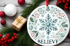 Round Christmas Ornament Sublimation|Clipart Product Image 2