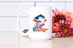 Colorful Baby Cow with College Campus, Transparent PNG Product Image 2