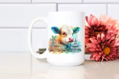 Baby Cow with College Campus, Transparent PNG Product Image 2