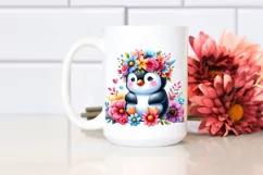 Colorful Penguin Sitting on Flower Clipart Product Image 2