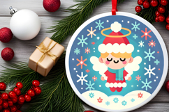 Round Christmass Ornament PNG Product Image 2