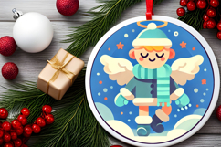 Round Christmass Ornament PNG Product Image 2