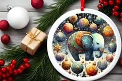 Round Christmas Ornament Sublimation|Clipart Product Image 2