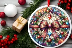 Round Christmas Ornament Sublimation|Clipart Product Image 1