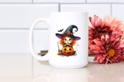 Funny Watercolor Witch Clipart Product Image 2