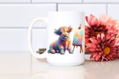 Colorful Baby Cow with Canvas, PNG Product Image 2