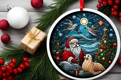 Round Christmas Ornament Sublimation|Clipart Product Image 1