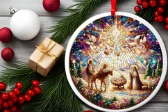 Round Christmas Ornament Sublimation|Clipart Product Image 2