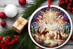 Round Christmass Ornament PNG Product Image 2