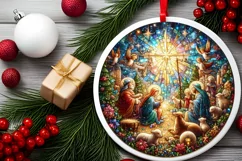 Round Christmas Ornament Sublimation|Clipart Product Image 2