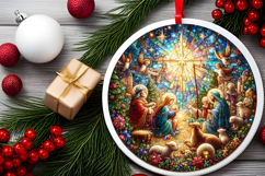 Round Christmass Ornament PNG Product Image 2