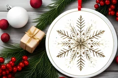 Round Christmas Ornament Sublimation|Clipart Product Image 2