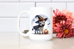 Washed Watercolor Halloween Zebra PNG Product Image 2