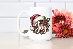 Joy Watercolor Santa Hat Png Product Image 2