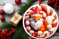 Round Christmas Ornament Sublimation|Clipart Product Image 1