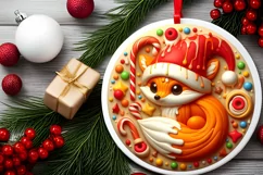 Round Christmas Ornament Sublimation|Clipart Product Image 1