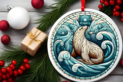 Round Christmass Ornament PNG Product Image 2