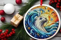 Round Christmas Ornament Sublimation|Clipart Product Image 2