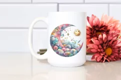 Colorful Watercolor Wimsical Moon | Sublimation | Clipart Product Image 2
