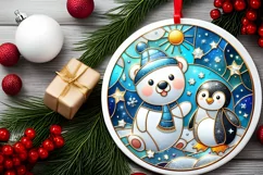 Round Christmas Ornament Sublimation|Clipart Product Image 2
