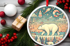 Round Christmass Ornament PNG Product Image 2