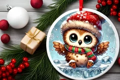 Round Christmas Ornament Sublimation|Clipart Product Image 1