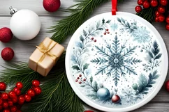 Round Christmas Ornament Sublimation|Clipart Product Image 2