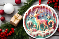 Round Christmass Ornament PNG Product Image 2