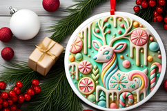 Round Christmass Ornament PNG Product Image 2
