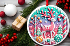 Round Christmass Ornament PNG Product Image 2